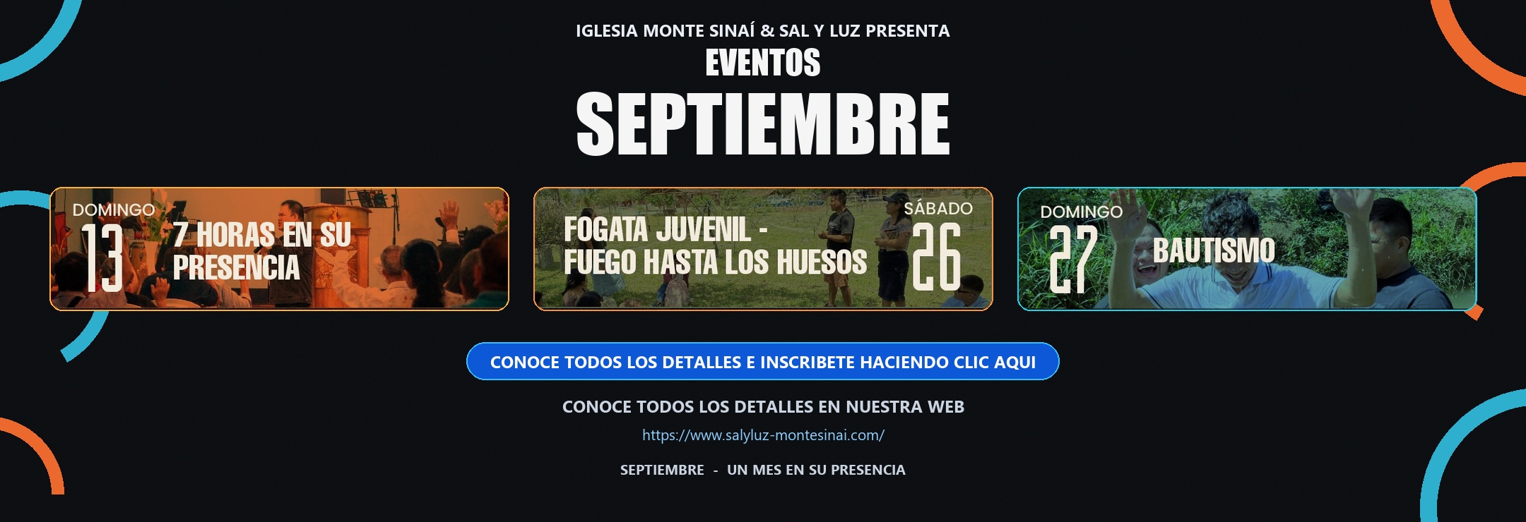 Calendario de Eventos Septiembre 2026 - Iglesia Monte Sinaí
